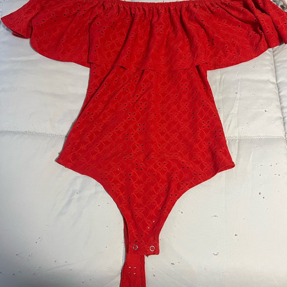 Rue21 Red Off-Shoulder Bodysuit